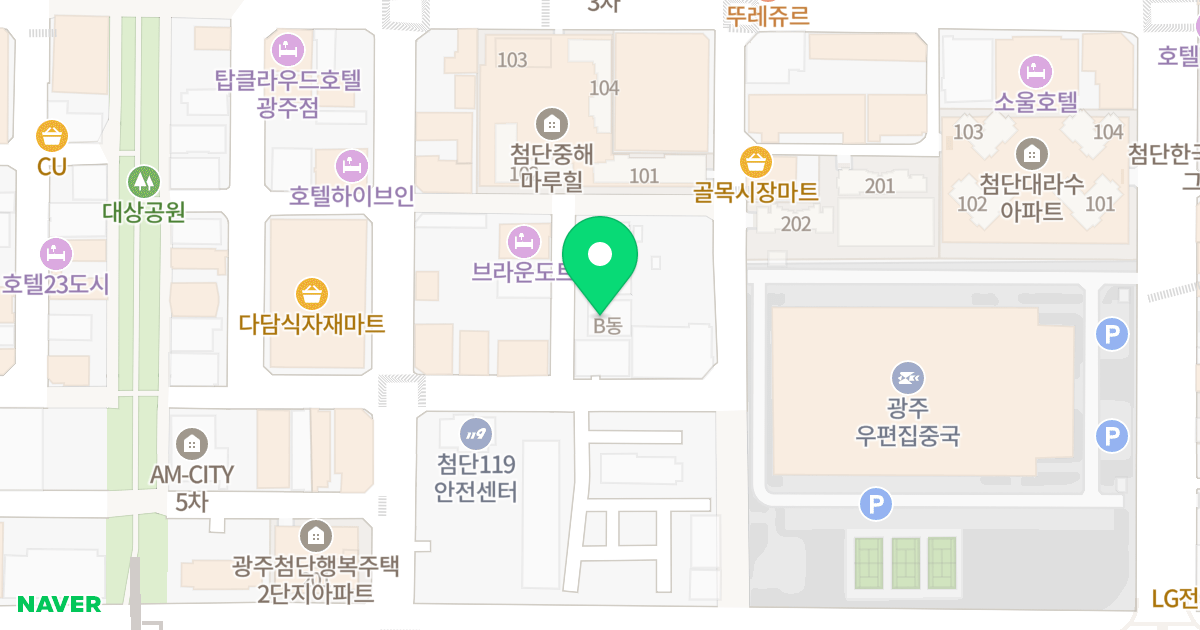로얄오피스텔 위치 지도 - 광주광역시 광산구 임방울대로825번길 22-17