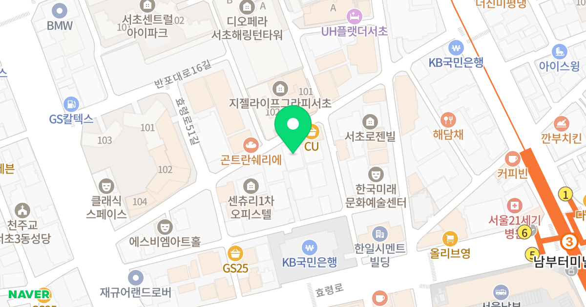 서초팰리스 위치 지도 - 서울특별시 서초구 반포대로14길 40