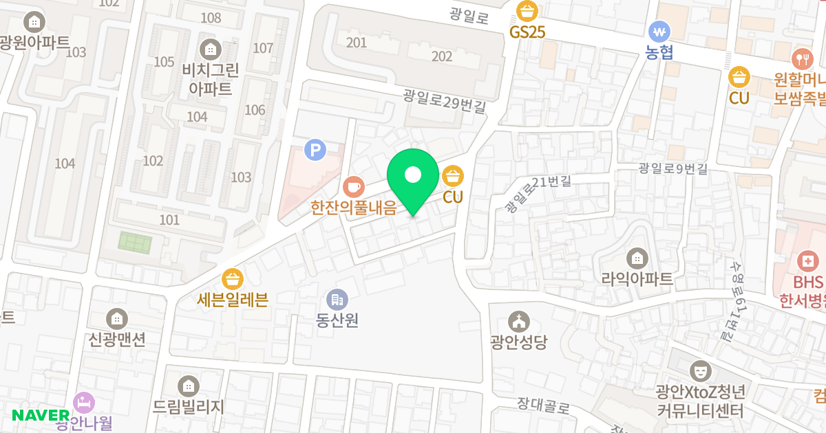 KD Domus 위치 지도 - 부산광역시 수영구 광일로29번길 26-7