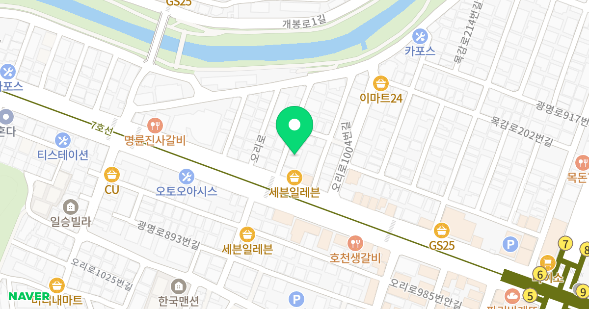 모아펠리스 위치 지도 - 경기도 광명시 오리로 1010-10