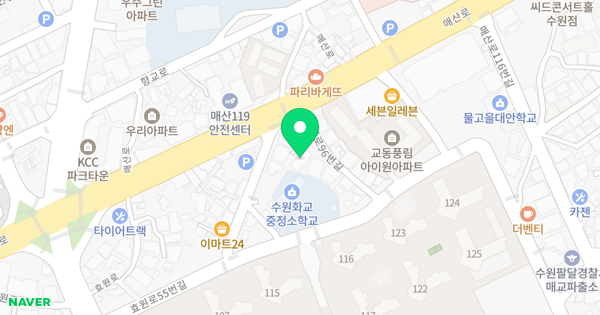 세림타워 위치 지도 - 경기도 수원시 팔달구