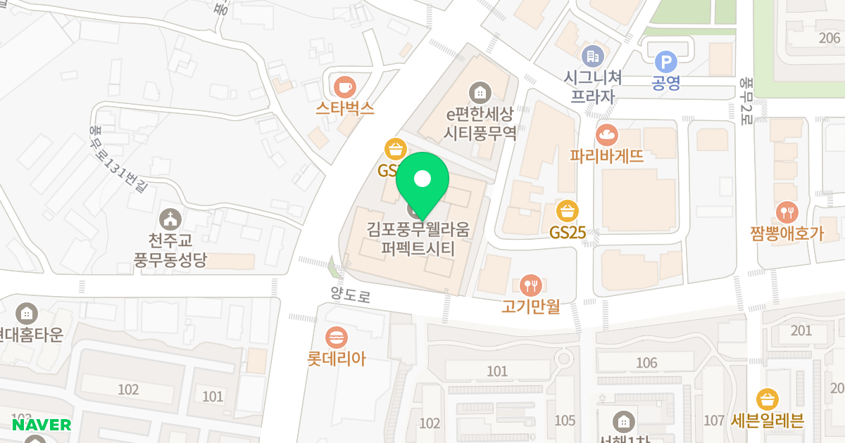 웰라움퍼펙트시티 위치 지도 - 경기도 김포시 풍무로 128