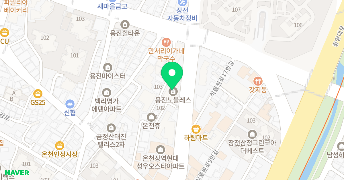 용진 노블레스 위치 지도 - 부산광역시 금정구 온천장로 147