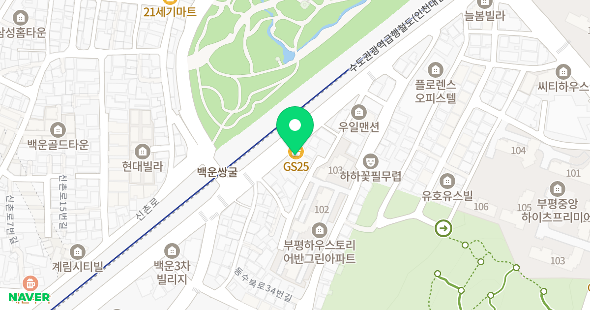 파크팰리스 위치 지도 - 인천광역시 부평구 동수북로 38