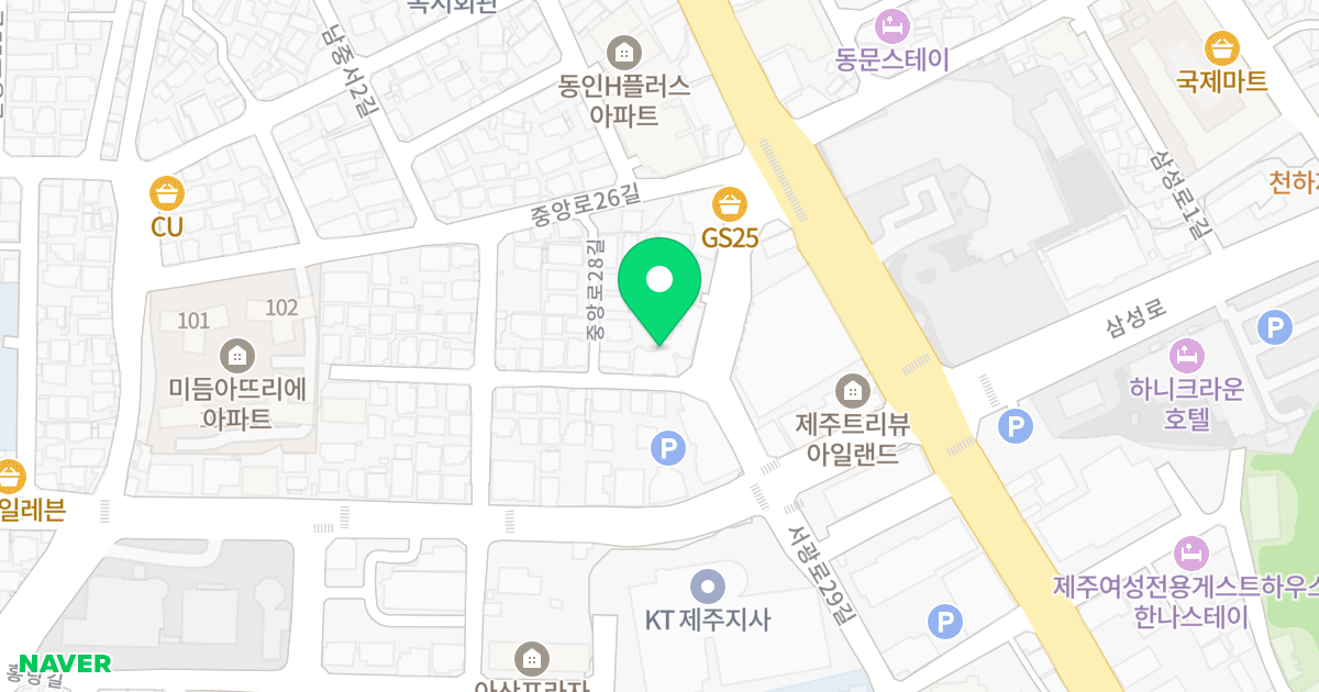 진용이지빌 위치 지도 - 제주특별자치도 제주시