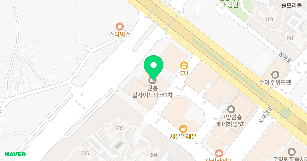 힐사이드파크1차 위치 지도 - 경기도 고양시 덕양구 권율대로 508