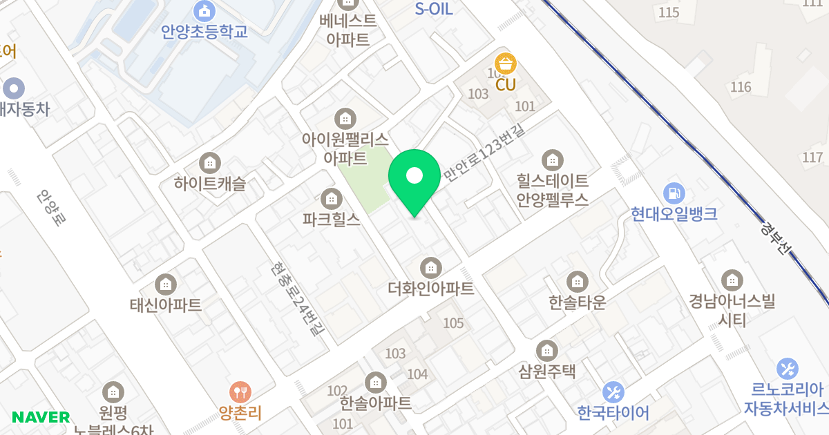 렉스타워 위치 지도 - 경기도 안양시 만안구 현충로12번길 9