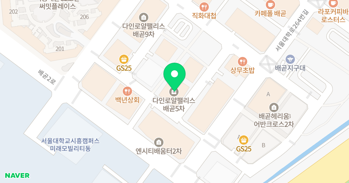 다인 로얄팰리스 배곧5차 위치 지도 - 경기도 시흥시 서울대학로264번길 26-29