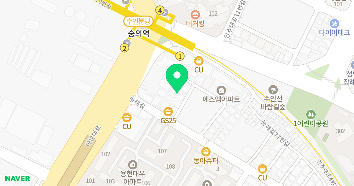 희망더힐 위치 지도 - 인천광역시 미추홀구 능해길 15-11