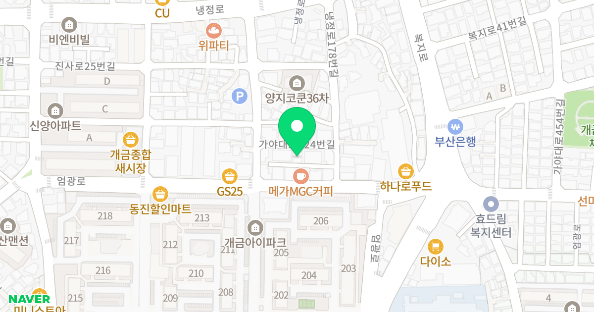 미즈 위치 지도 - 부산광역시 부산진구 냉정로178번길 30-7