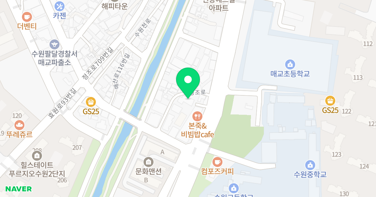 우림파크빌B 위치 지도 - 경기도 수원시 팔달구 정조로 671-9