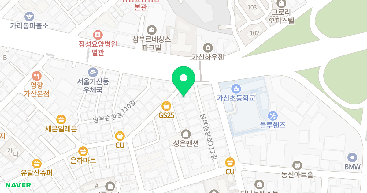 (147-10) 위치 지도 - 서울특별시 금천구 남부순환로112길 7