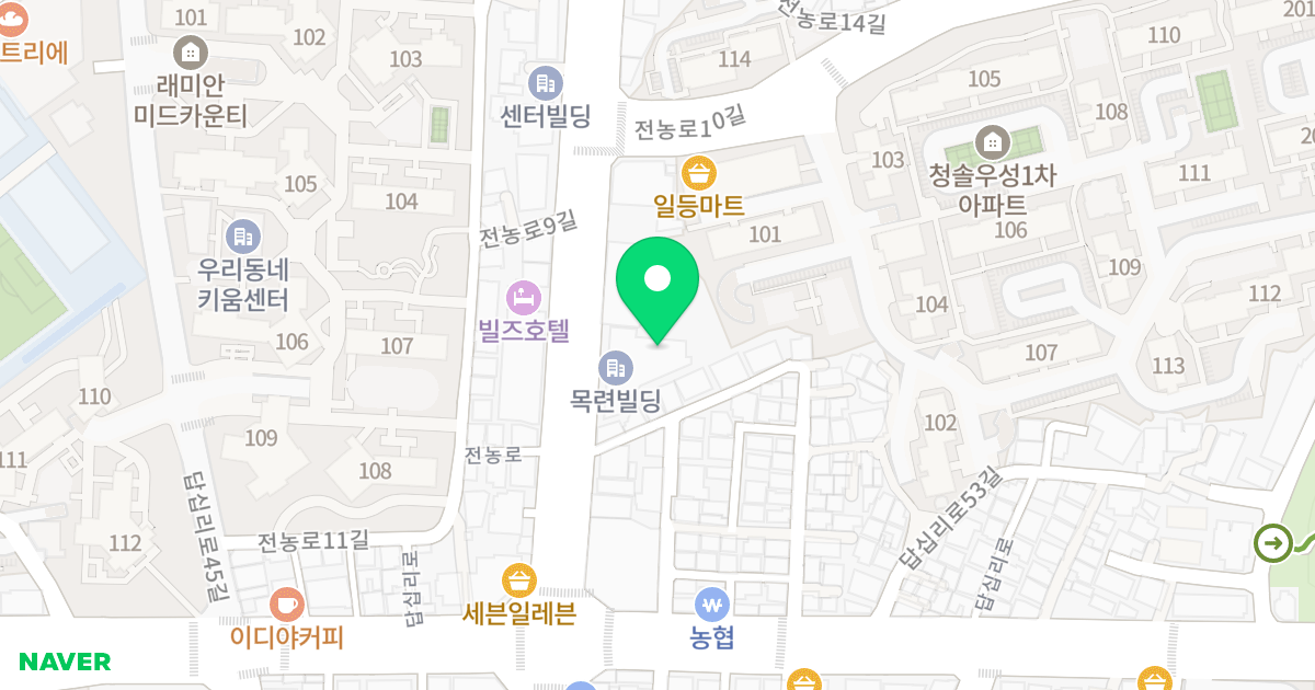 목련빌딩 위치 지도 - 서울특별시 동대문구 전농로 102