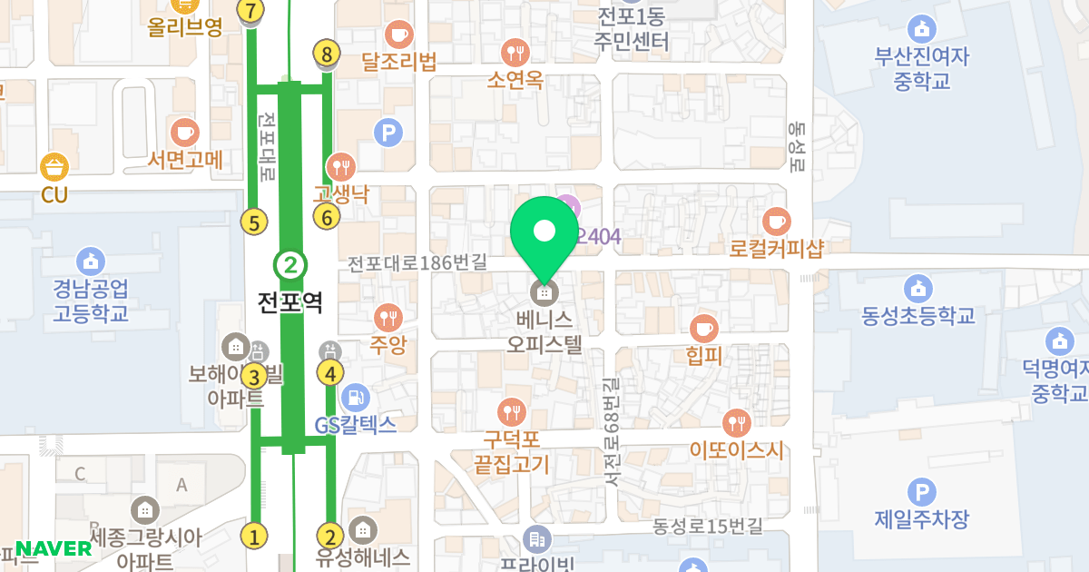 베니스 위치 지도 - 부산광역시 부산진구 전포대로186번길 24
