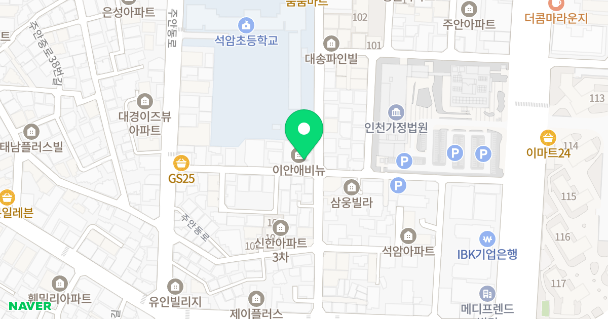 이안 애비뉴 위치 지도 - 인천광역시 미추홀구 주안로160번길 54