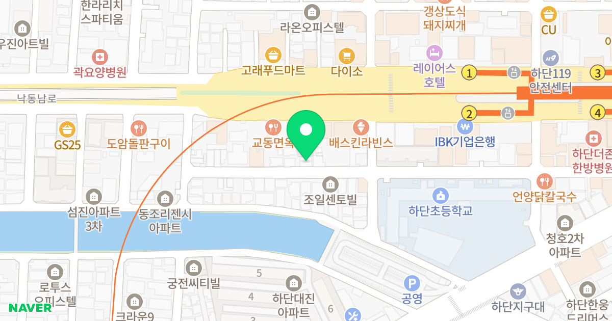 다올 위치 지도 - 부산광역시 사하구 하신중앙로335번길 68