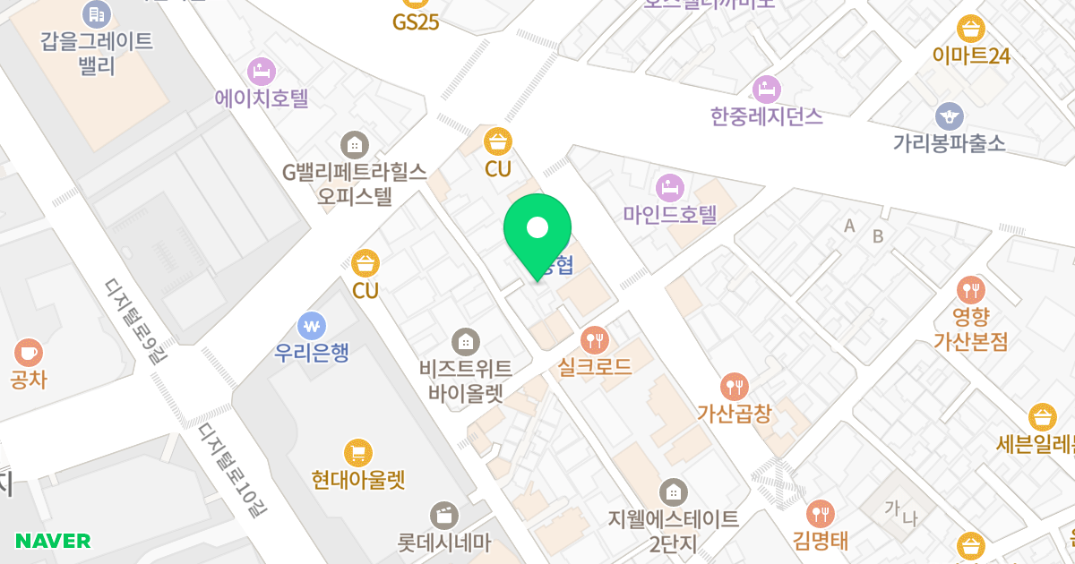 한강 위치 지도 - 서울특별시 금천구 디지털로 208-17