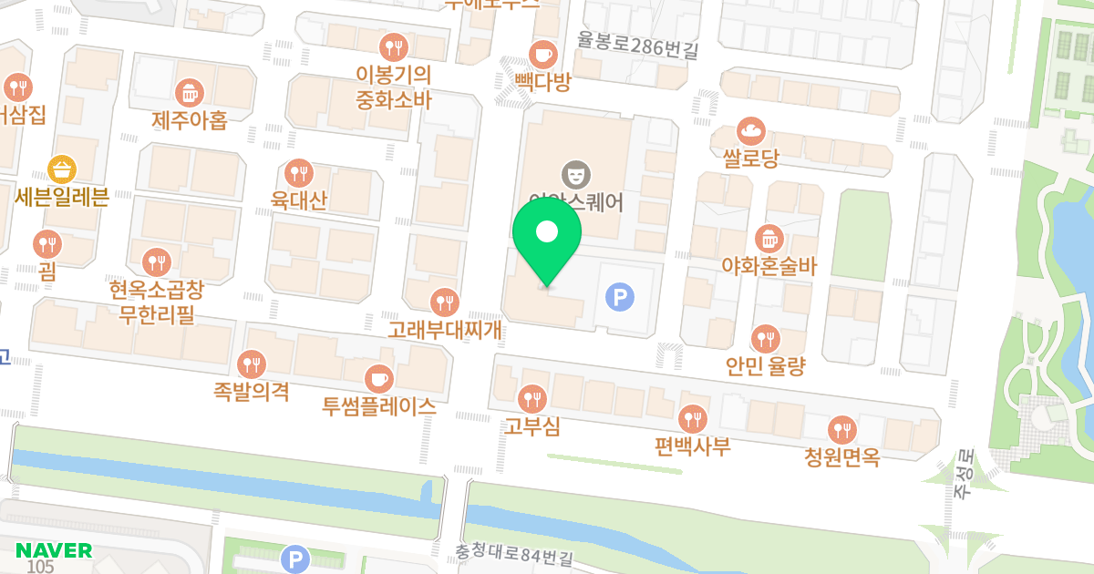 아이리스오피스텔 위치 지도 - 충청북도 청주시 청원구 율량로 199