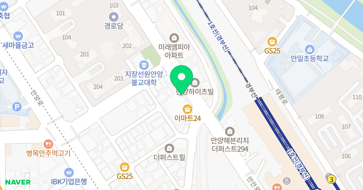 (689-4) 위치 지도 - 경기도 안양시 만안구 만안로 259