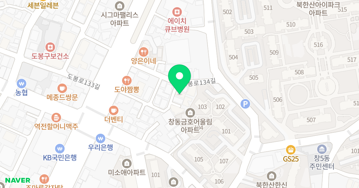 부강애스테이 위치 지도 - 서울특별시 도봉구 도봉로134길 16-3
