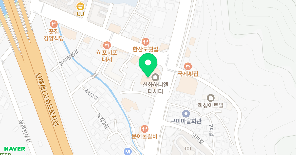 내서 신화하니엘 더시티 위치 지도 - 경상남도 창원시 마산회원구 내서읍 호원로 223