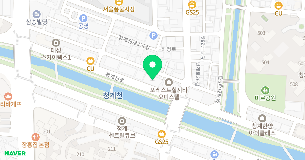 청광플러스원 청계Ⅱ 위치 지도 - 서울특별시 동대문구 청계천로 439