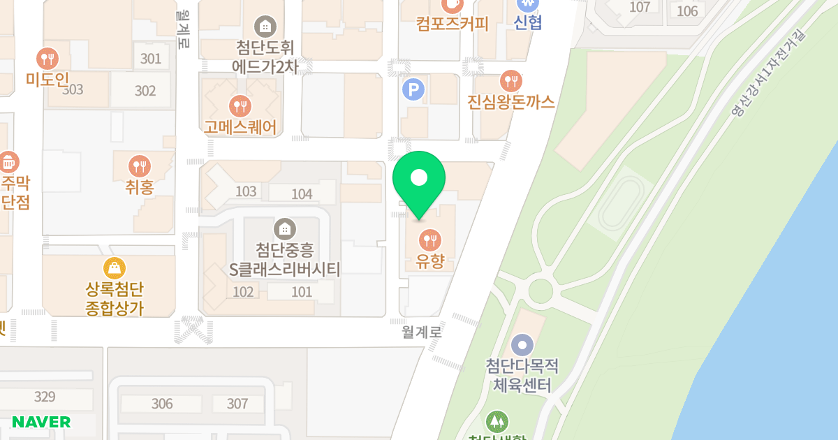 쌍암동 미르채 리버파크 오피스텔 위치 지도 - 광주광역시 광산구 월계로 235-8
