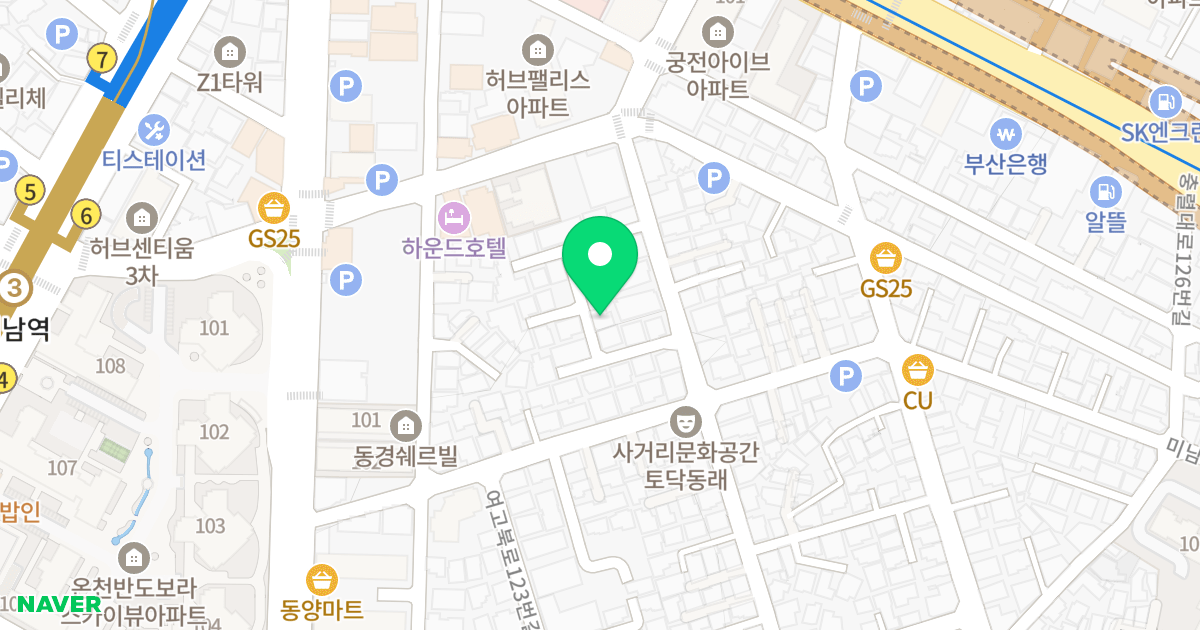 서영하우스 위치 지도 - 부산광역시 동래구 충렬대로100번가길 9-7