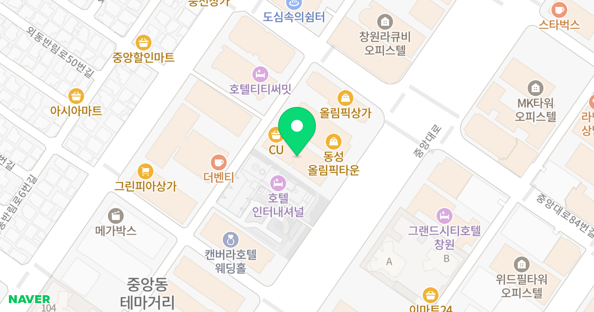 상지솔리움 위치 지도 - 경상남도 창원시 성산구 중앙대로 75