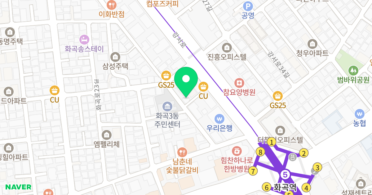 sky palace(하늘궁전) 위치 지도 - 서울특별시 강서구 강서로33가길 18