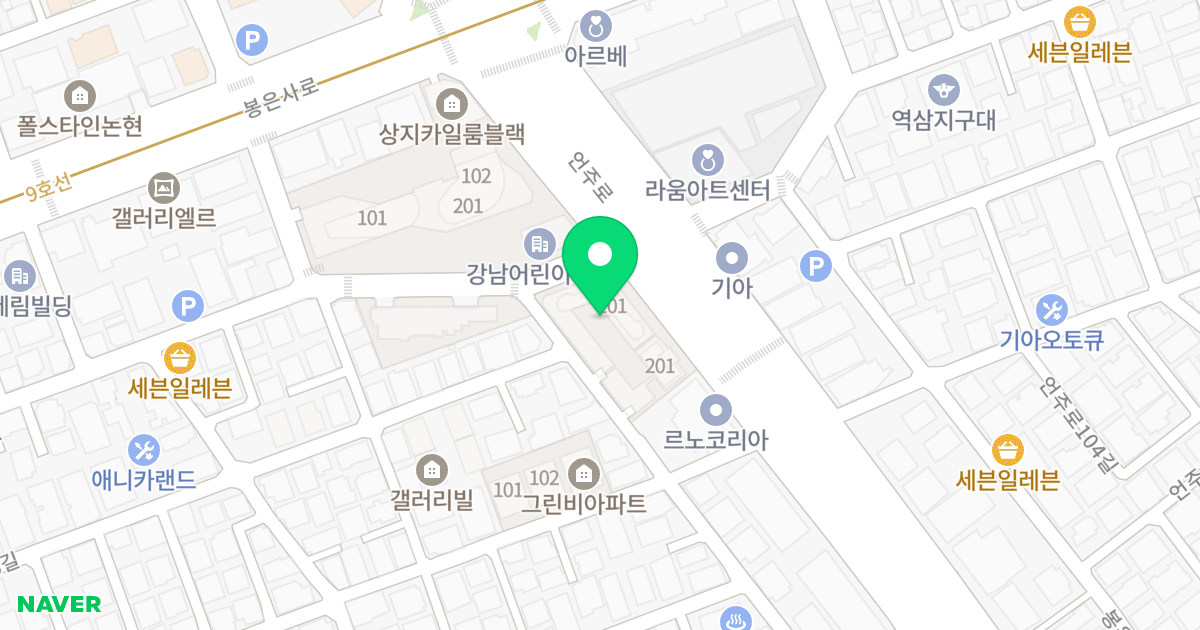 시티프라디움 더 강남 101동 위치 지도 - 서울특별시 강남구  557