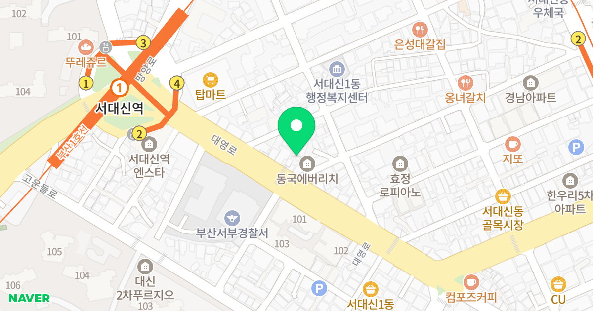 효정펠리체 위치 지도 - 부산광역시 서구 대영로 19-1