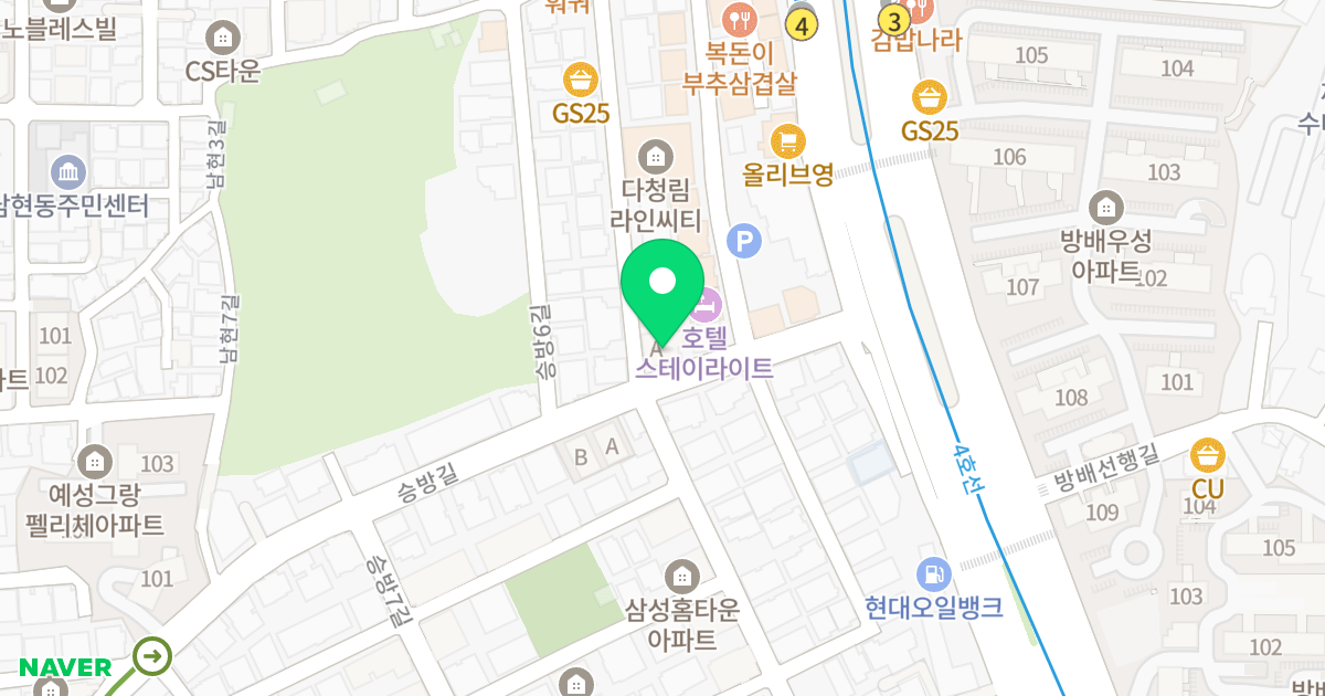 네스코 수피아 아파트 위치 지도 - 서울특별시 관악구 승방4길 2