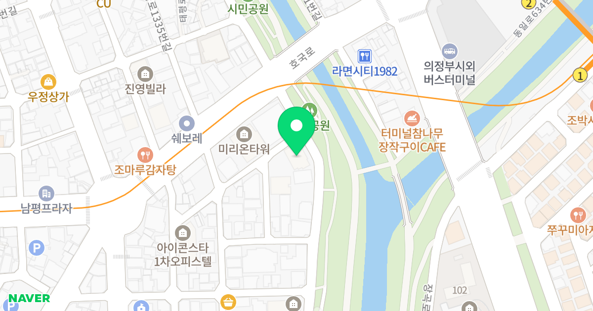 리버카운티 위치 지도 - 경기도 의정부시 호국로1336번길 9-12