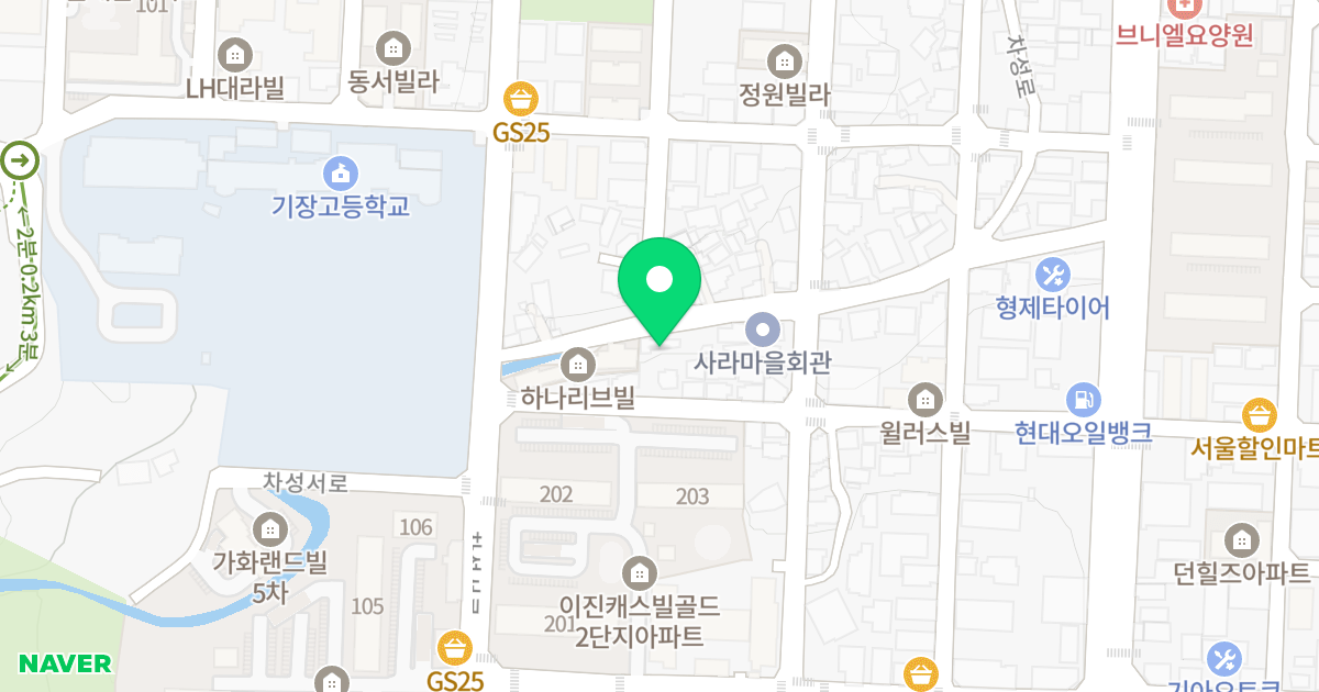 기장 오피스텔 위치 지도 - 부산광역시 기장군 기장읍 차성로249번길 41