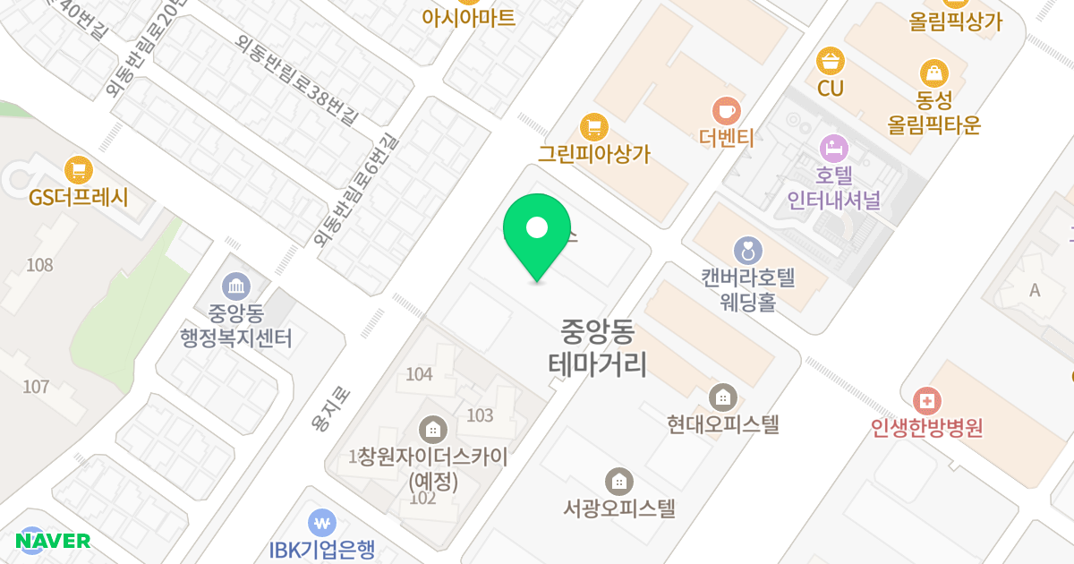 창원 중앙 블루힐스 위치 지도 - 경상남도 창원시 성산구 용지로 56