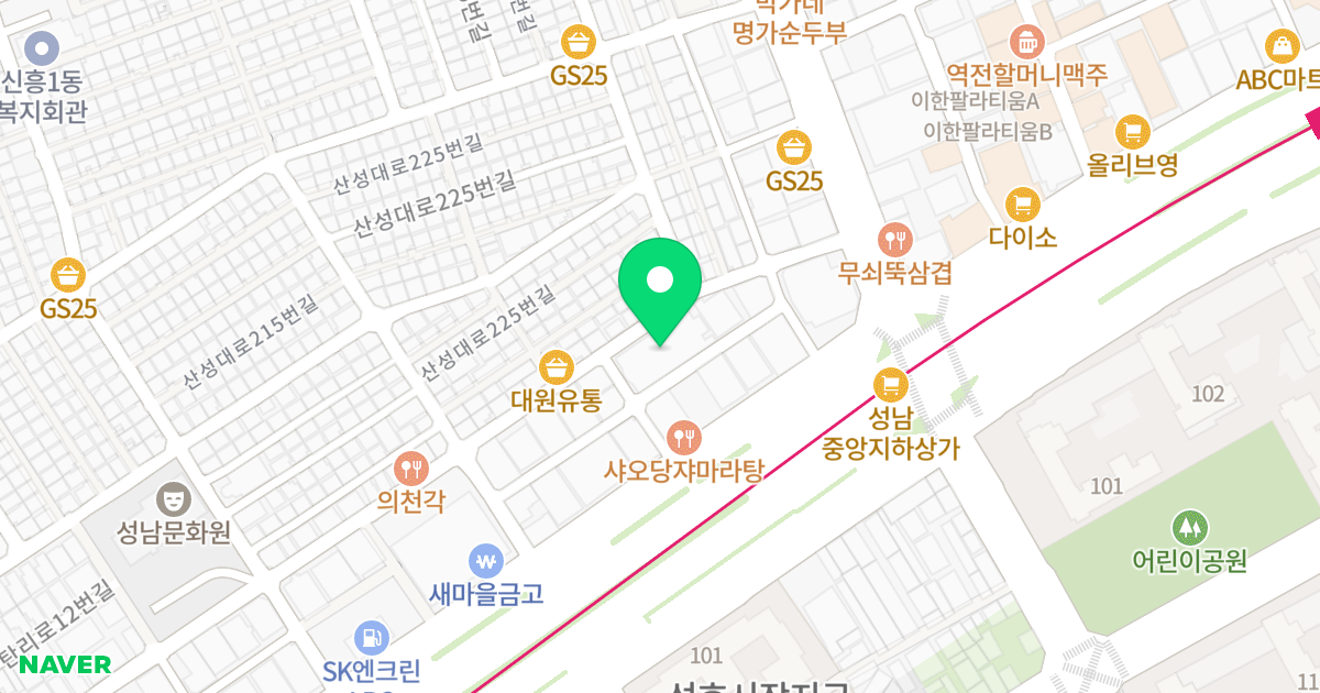 미래타운5차 위치 지도 - 경기도 성남시 수정구 시민로133번길 9