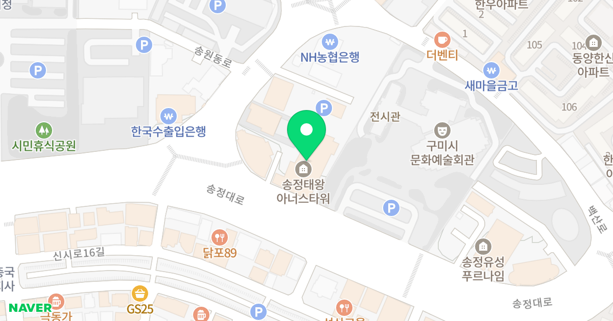 송정태왕아너스타워 위치 지도 - 경상북도 구미시