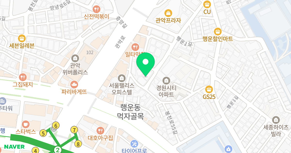 THE LIME 위치 지도 - 서울특별시 관악구 행운1마길 40