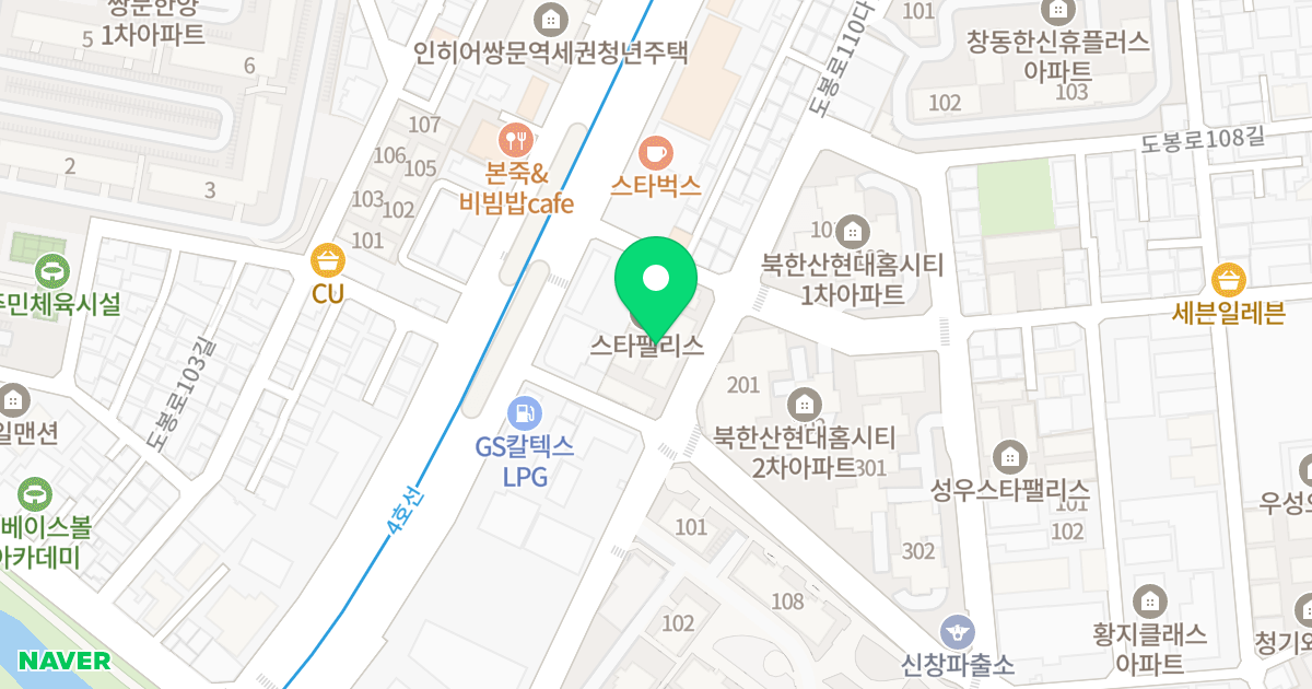 성우스타팰리스 위치 지도 - 서울특별시 도봉구