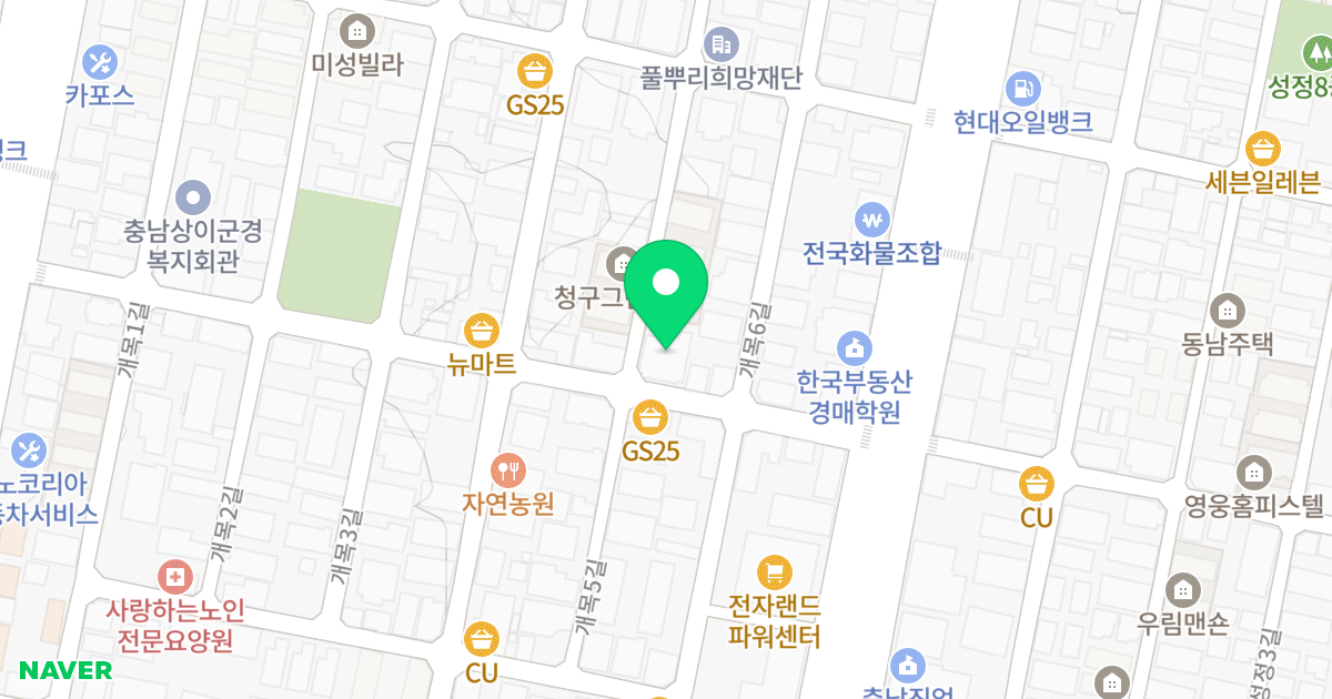 주1동 위치 지도 - 충청남도 천안시 서북구 개목8길 27
