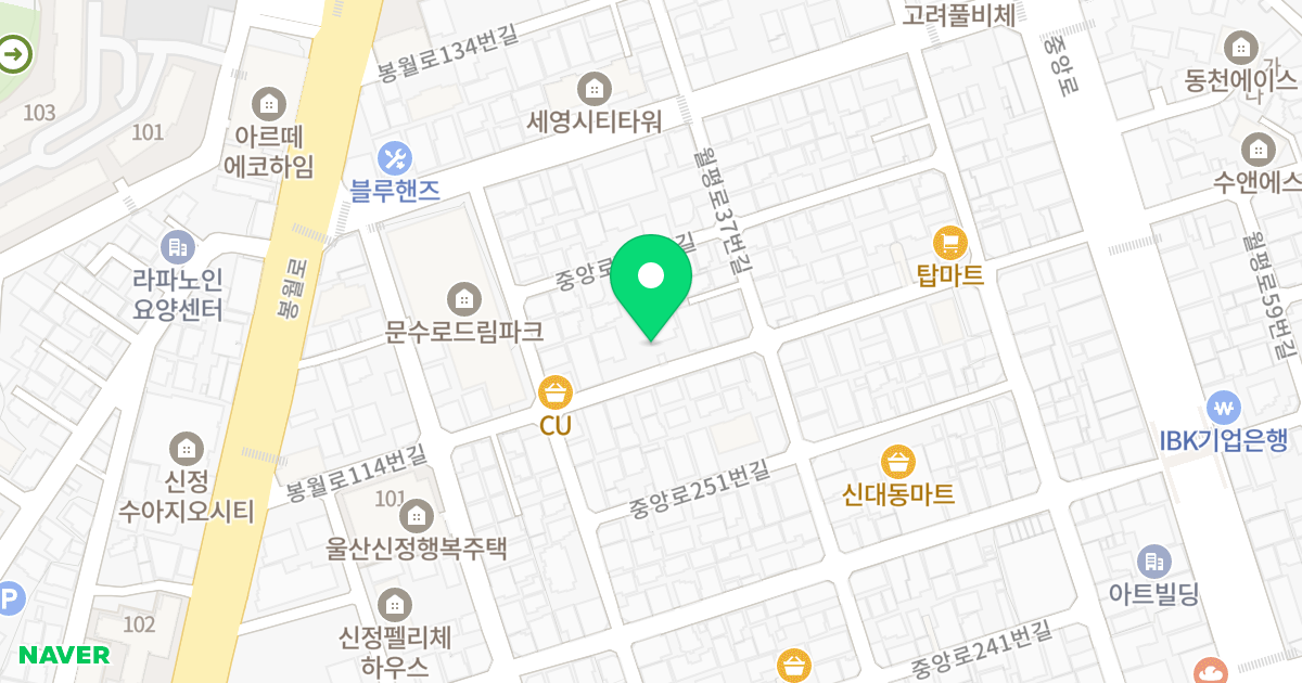 드림하우스 위치 지도 - 울산광역시 남구 봉월로114번길 19