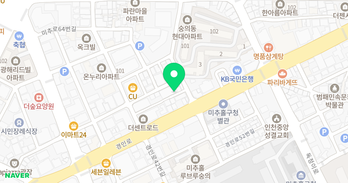 밀레니엄 위치 지도 - 인천광역시 미추홀구 미추로46번길 34