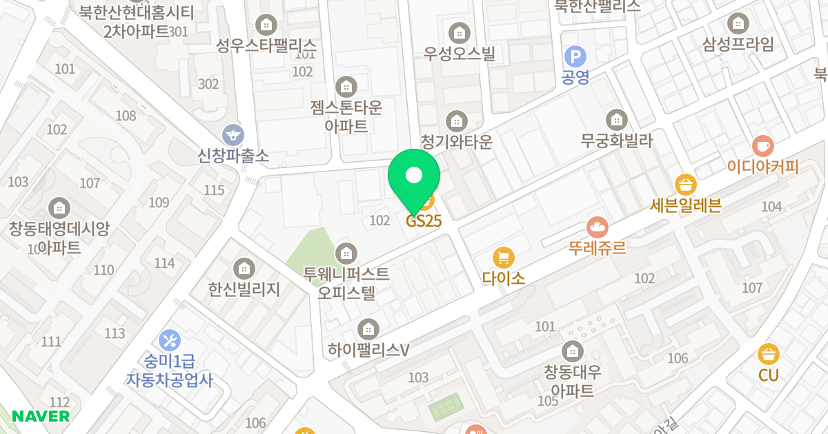 창동 북한산드림시티 2차 위치 지도 - 서울특별시 도봉구 도봉로110라길 70-4