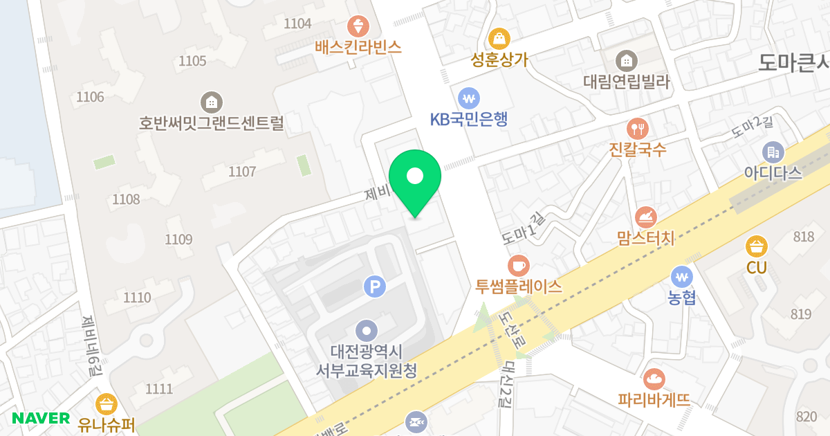 이든 듀플렉스빌 위치 지도 - 대전광역시 서구 도산로 59