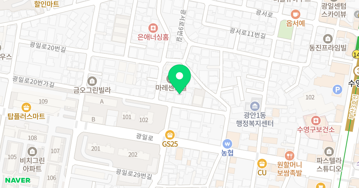 명성더파워빌 위치 지도 - 부산광역시 수영구 광일로20번가길 18