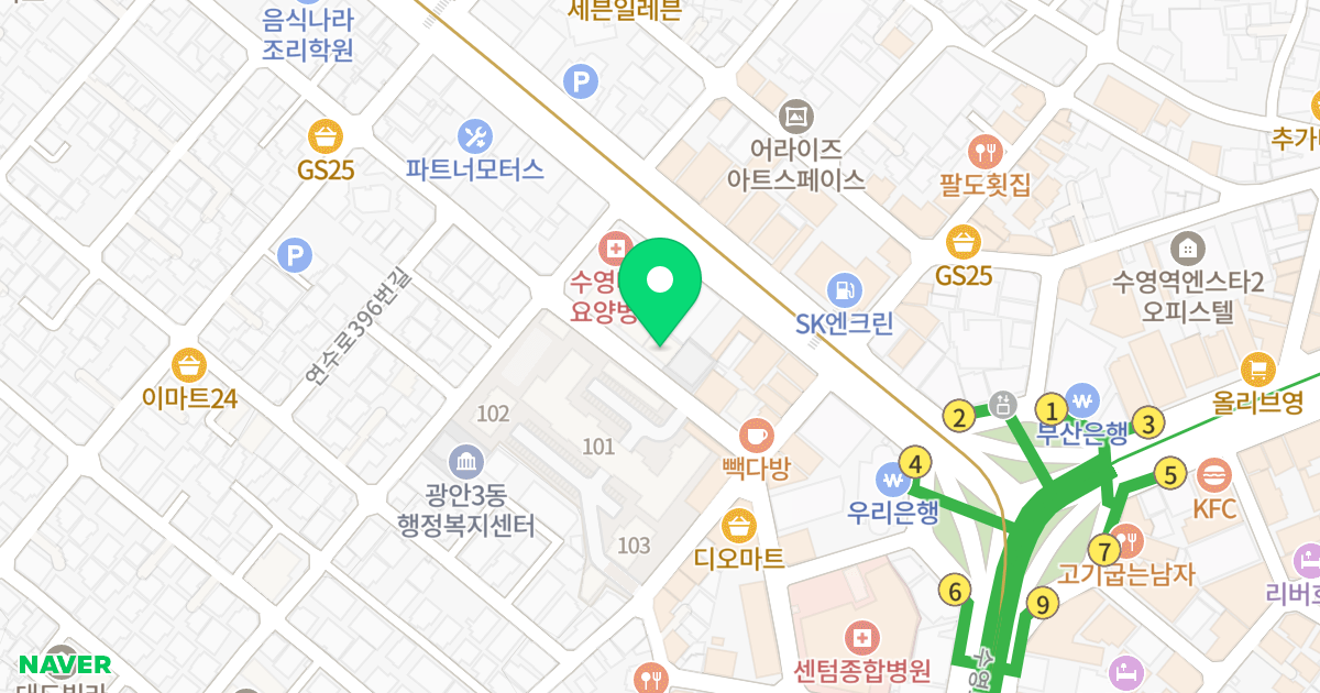 복하우스비 위치 지도 - 부산광역시 수영구 망미번영로38번길 99