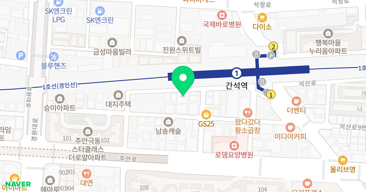 행복타운 위치 지도 - 인천광역시 미추홀구 주안로205번길 17-1