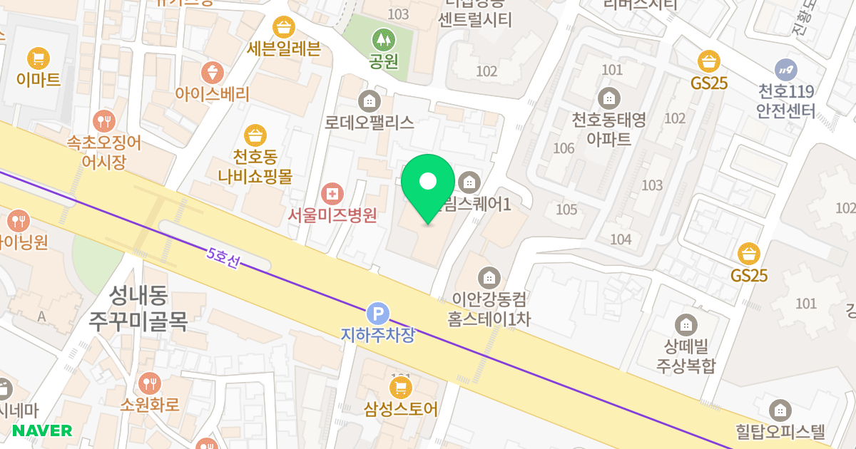 이안 강동 컴홈스테이 위치 지도 - 서울특별시 강동구 천호대로161길 7