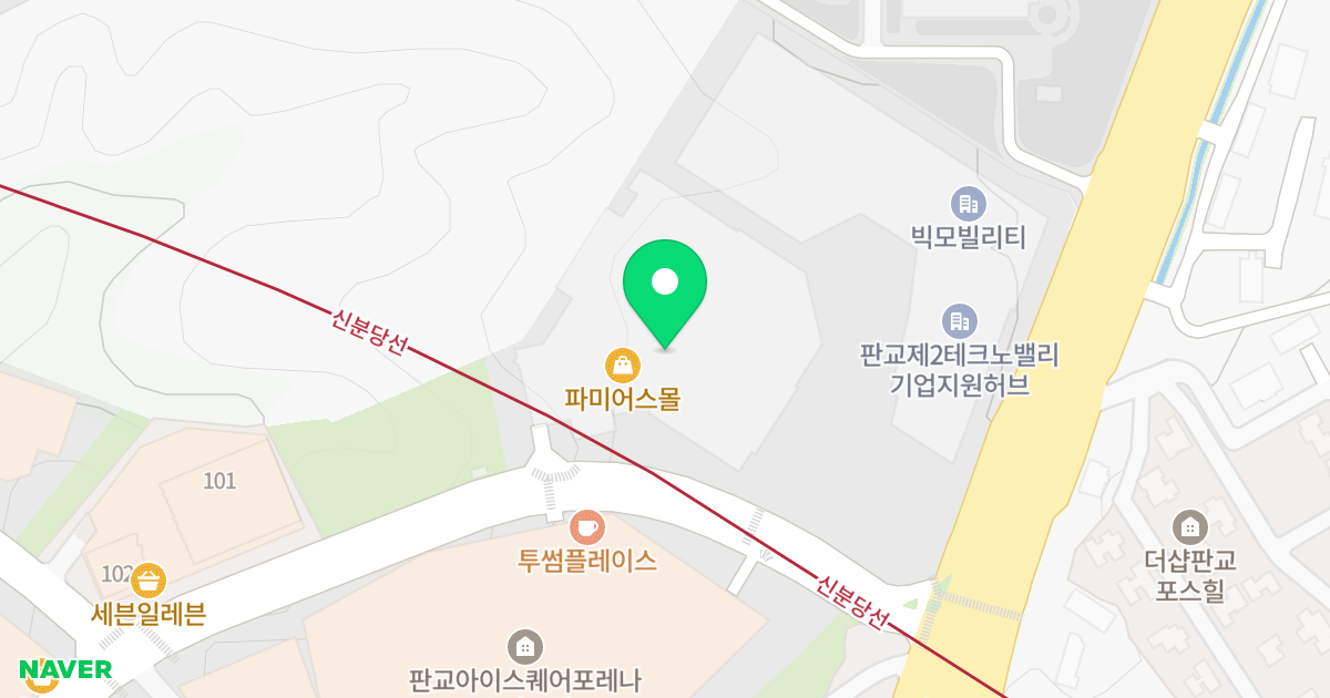 판교아이스퀘어 위치 지도 - 경기도 성남시 수정구 대왕판교로 815
